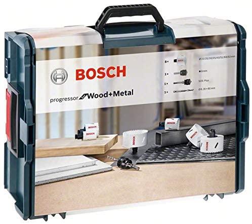 Bosch-11 pièces Kit de scie cloche L-Boxx (alliage bi-métal HSS, 8% cobalt, Ø 22, 25, 30, 35, 40, 51, 68, 83 mm)
