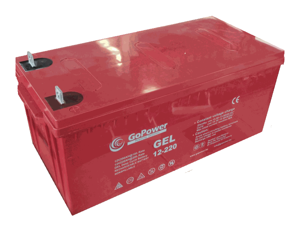 [GP12V220A] GoPower Batterie 12V Gel Deep Cycle C20 220AH